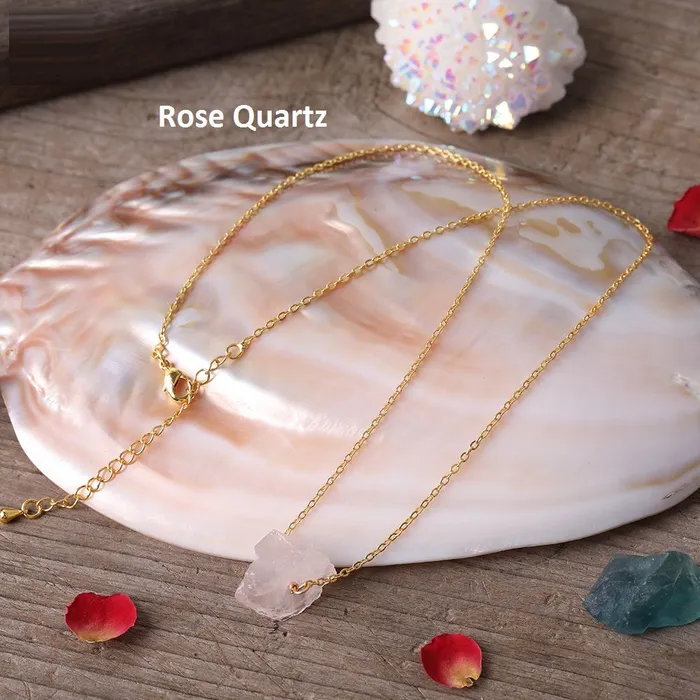 18K GoldFilled Nuggets Stone Necklace Healing Crystal Necklace Jewelvers Necklaces 18K GoldFilled Nuggets Stone Necklace Healing Crystal Necklace Jewelvers Necklaces