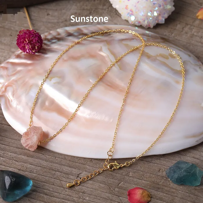 18K GoldFilled Nuggets Stone Necklace Healing Crystal Necklace Jewelvers Necklaces 18K GoldFilled Nuggets Stone Necklace Healing Crystal Necklace Jewelvers Necklaces
