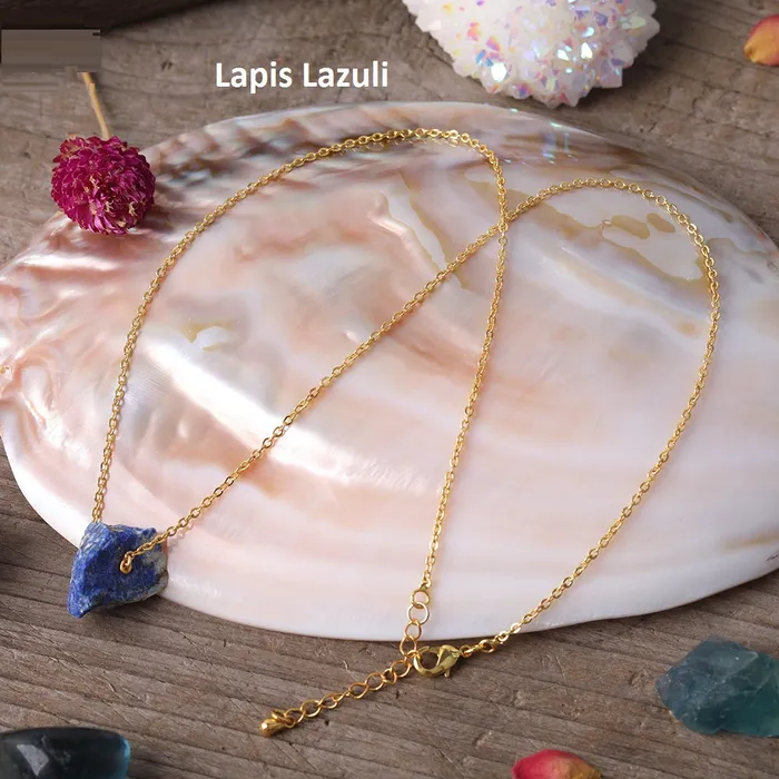 18K GoldFilled Nuggets Stone Necklace Healing Crystal Necklace Jewelvers Necklaces 18K GoldFilled Nuggets Stone Necklace Healing Crystal Necklace Jewelvers Necklaces