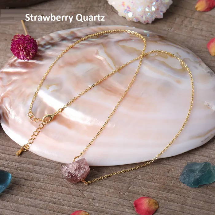 18K GoldFilled Nuggets Stone Necklace Healing Crystal Necklace Jewelvers Necklaces 18K GoldFilled Nuggets Stone Necklace Healing Crystal Necklace Jewelvers Necklaces