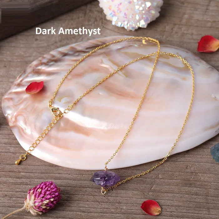 18K GoldFilled Nuggets Stone Necklace Healing Crystal Necklace Jewelvers Necklaces 18K GoldFilled Nuggets Stone Necklace Healing Crystal Necklace Jewelvers Necklaces