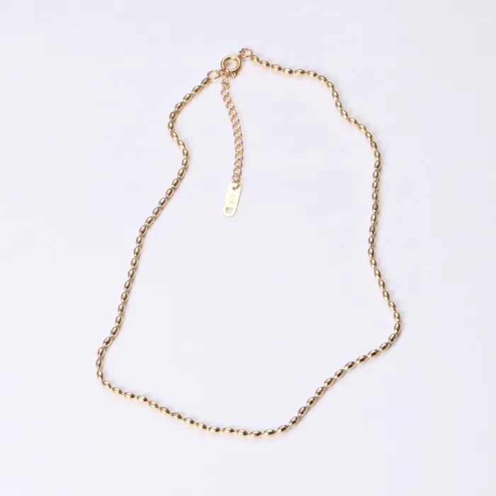 18K GoldFilled Oval Bead Necklace Jewelvers Necklaces 18K GoldFilled Oval Bead Necklace Jewelvers Necklaces
