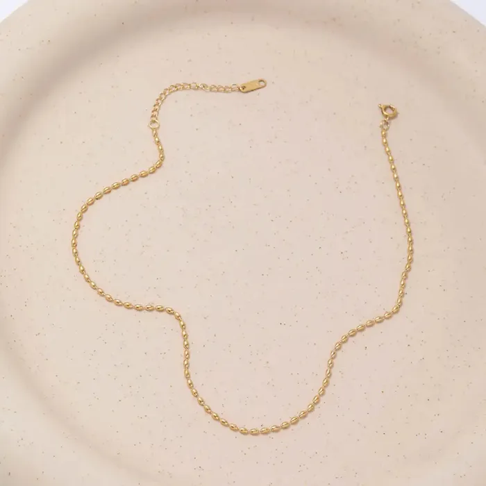 18K GoldFilled Oval Bead Necklace Jewelvers Necklaces 18K GoldFilled Oval Bead Necklace Jewelvers Necklaces