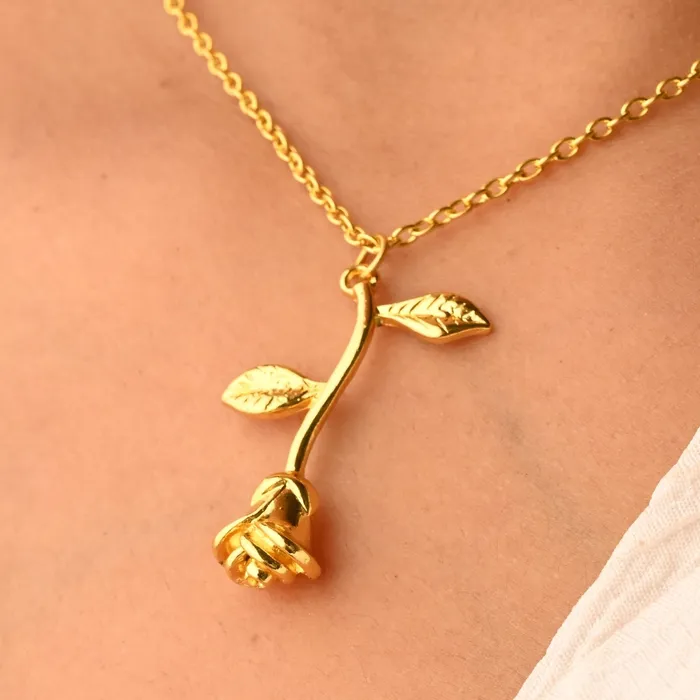 18K GoldFilled Rose Pendant Necklace for Women Jewelvers Necklaces 18K GoldFilled Rose Pendant Necklace for Women Jewelvers Necklaces