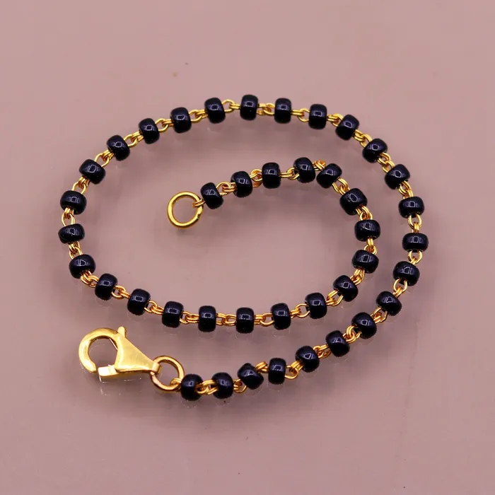 22kt yellow gold handmade fabulous black beads chain braceletgorgeous beads bracelet for gifting light weight jewelry TRIBAL ORNAMENTS Bracelets 22kt yellow gold handmade fabulous black beads chain braceletgorgeous beads bracelet for gifting light weight jewelry TRIBAL ORNAMENTS Bracelets