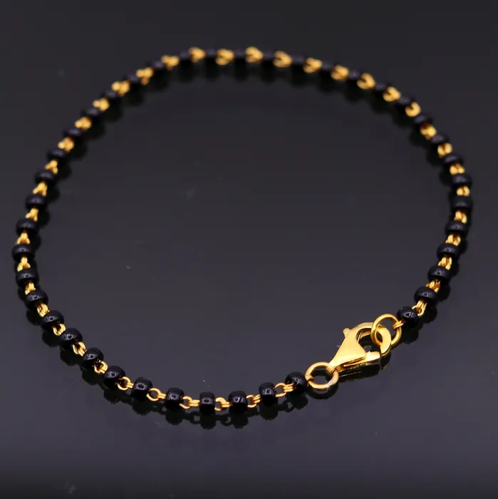 22kt yellow gold handmade fabulous black beads chain braceletgorgeous beads bracelet for gifting light weight jewelry TRIBAL ORNAMENTS Bracelets 22kt yellow gold handmade fabulous black beads chain braceletgorgeous beads bracelet for gifting light weight jewelry TRIBAL ORNAMENTS Bracelets