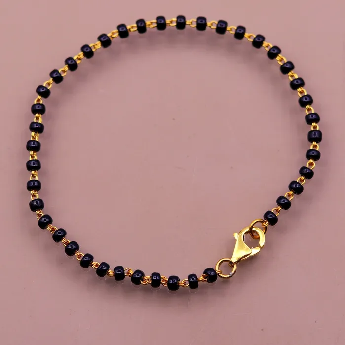 22kt yellow gold handmade fabulous black beads chain braceletgorgeous beads bracelet for gifting light weight jewelry TRIBAL ORNAMENTS Bracelets 22kt yellow gold handmade fabulous black beads chain braceletgorgeous beads bracelet for gifting light weight jewelry TRIBAL ORNAMENTS Bracelets