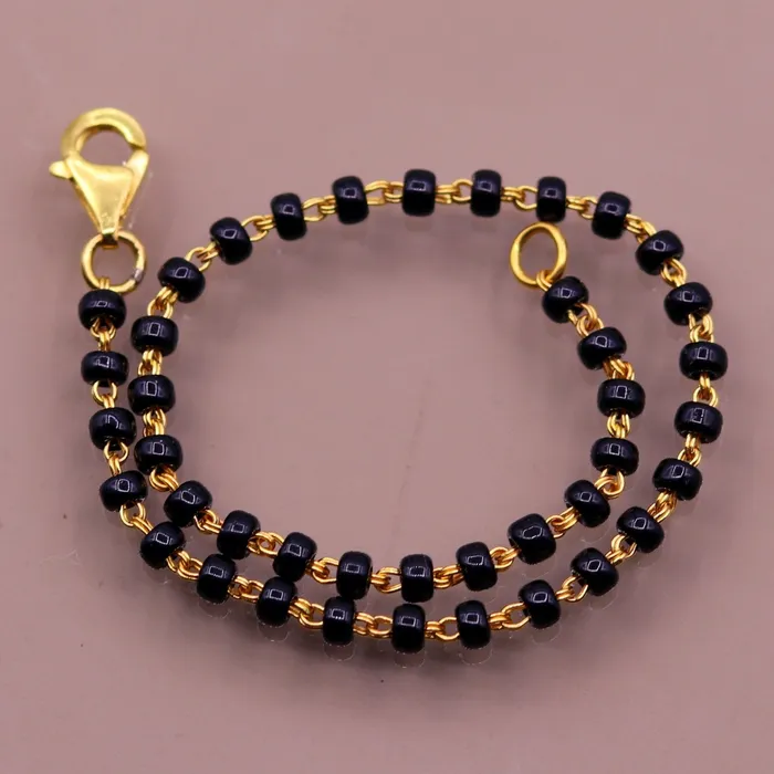 22kt yellow gold handmade fabulous black beads chain braceletgorgeous beads bracelet for gifting light weight jewelry TRIBAL ORNAMENTS Bracelets 22kt yellow gold handmade fabulous black beads chain braceletgorgeous beads bracelet for gifting light weight jewelry TRIBAL ORNAMENTS Bracelets