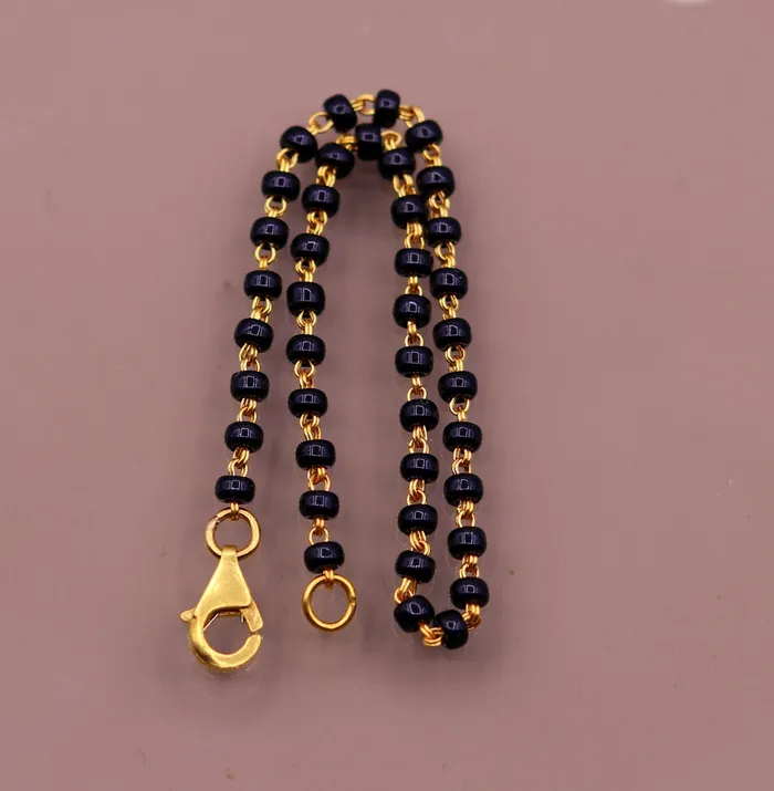 22kt yellow gold handmade fabulous black beads chain braceletgorgeous beads bracelet for gifting light weight jewelry TRIBAL ORNAMENTS Bracelets 22kt yellow gold handmade fabulous black beads chain braceletgorgeous beads bracelet for gifting light weight jewelry TRIBAL ORNAMENTS Bracelets