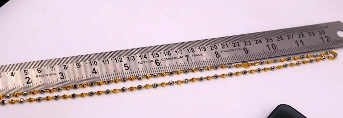 22kt yellow gold handmade fabulous diamond cut design beads with black stone beads mala chain necklace unisex jewelry TRIBAL ORNAMENTS Necklaces