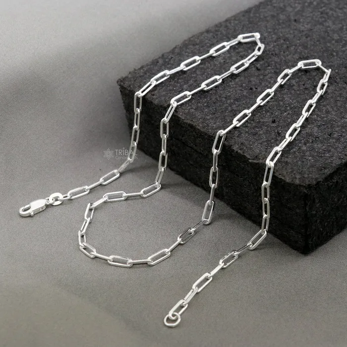 3MM 1820 925 sterling silver handmade solid fancy stylish silver chain necklace chain best gifting jewelry from India ch575 TRIBAL ORNAMENTS Necklaces 3MM 1820 925 sterling silver handmade solid fancy stylish silver chain necklace chain best gifting jewelry from India ch575 TRIBAL ORNAMENTS Necklaces