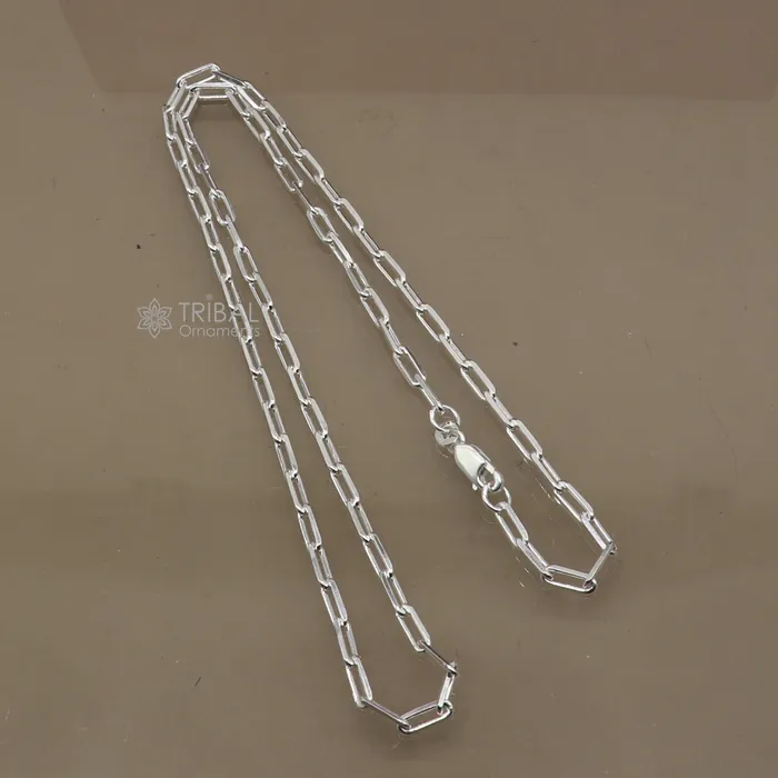 3MM 1820 925 sterling silver handmade solid fancy stylish silver chain necklace chain best gifting jewelry from India ch575 TRIBAL ORNAMENTS Necklaces 3MM 1820 925 sterling silver handmade solid fancy stylish silver chain necklace chain best gifting jewelry from India ch575 TRIBAL ORNAMENTS Necklaces