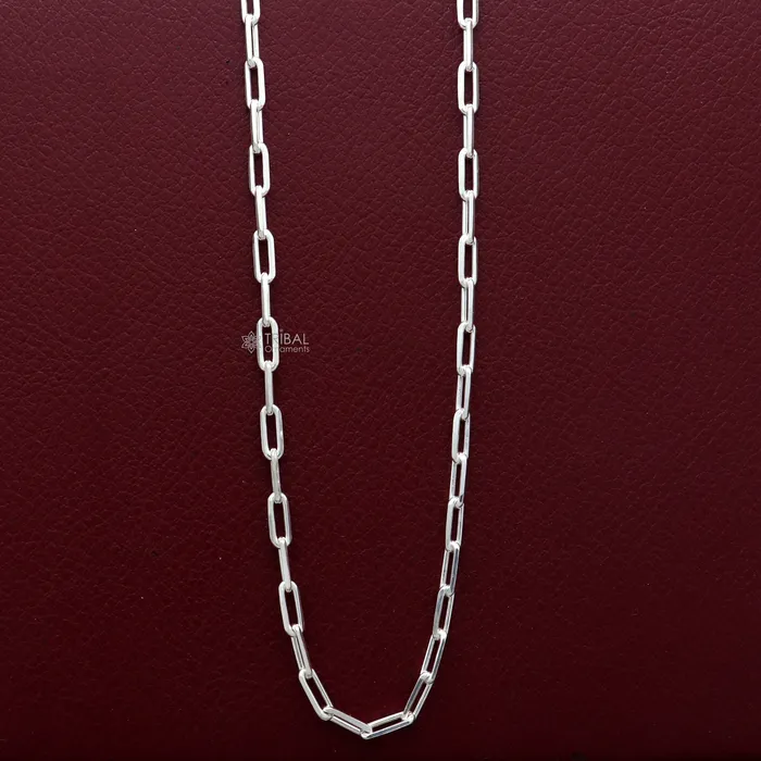 3MM 1820 925 sterling silver handmade solid fancy stylish silver chain necklace chain best gifting jewelry from India ch575 TRIBAL ORNAMENTS Necklaces 3MM 1820 925 sterling silver handmade solid fancy stylish silver chain necklace chain best gifting jewelry from India ch575 TRIBAL ORNAMENTS Necklaces