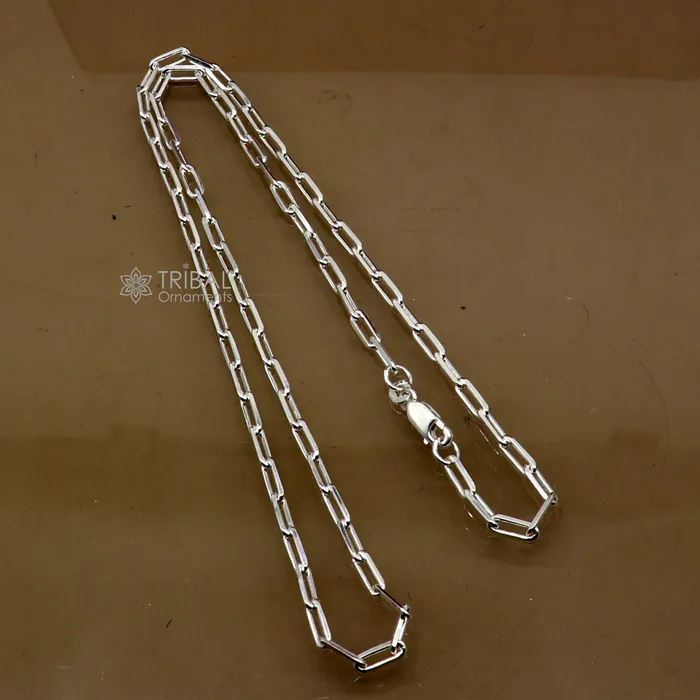 3MM 1820 925 sterling silver handmade solid fancy stylish silver chain necklace chain best gifting jewelry from India ch575 TRIBAL ORNAMENTS Necklaces 3MM 1820 925 sterling silver handmade solid fancy stylish silver chain necklace chain best gifting jewelry from India ch575 TRIBAL ORNAMENTS Necklaces