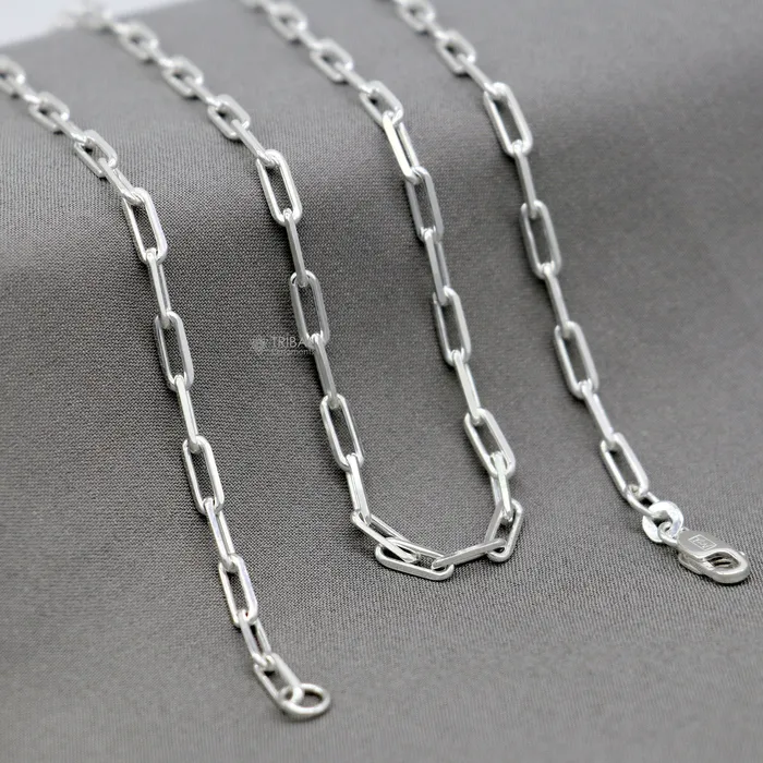 3MM 1820 925 sterling silver handmade solid fancy stylish silver chain necklace chain best gifting jewelry from India ch575 TRIBAL ORNAMENTS Necklaces 3MM 1820 925 sterling silver handmade solid fancy stylish silver chain necklace chain best gifting jewelry from India ch575 TRIBAL ORNAMENTS Necklaces