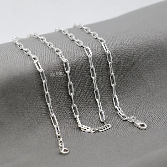 3MM 1820 925 sterling silver handmade solid fancy stylish silver chain necklace chain best gifting jewelry from India ch575 TRIBAL ORNAMENTS Necklaces 3MM 1820 925 sterling silver handmade solid fancy stylish silver chain necklace chain best gifting jewelry from India ch575 TRIBAL ORNAMENTS Necklaces