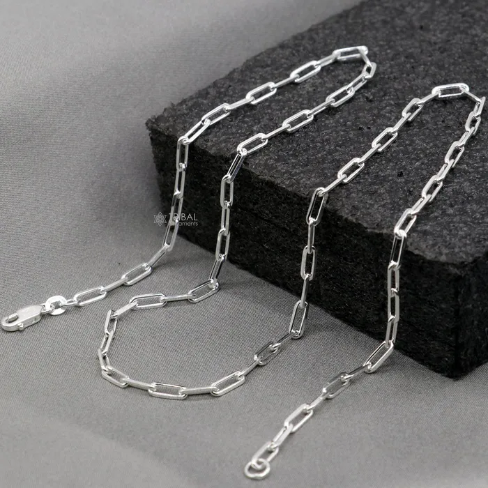 3MM 1820 925 sterling silver handmade solid fancy stylish silver chain necklace chain best gifting jewelry from India ch575 TRIBAL ORNAMENTS Necklaces 3MM 1820 925 sterling silver handmade solid fancy stylish silver chain necklace chain best gifting jewelry from India ch575 TRIBAL ORNAMENTS Necklaces