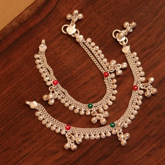 60 Handmade sterling silver baby anklet charm ankle bracelet fabulous hanging noisy bells excellent unisex baby foot bracelet ank156 TRIBAL ORNAMENTS Bracelets