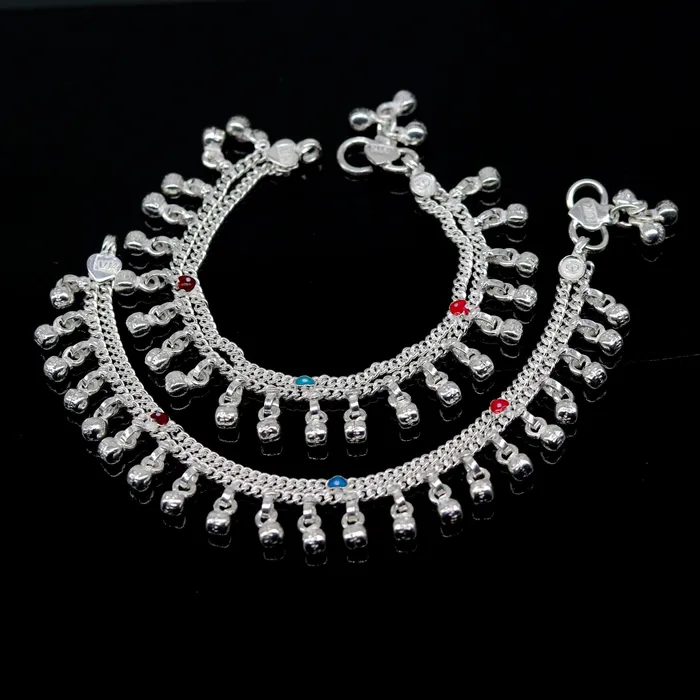 6 exclusive fancy stylish baby anklets bracelet double chain jingling belly ankle bracelet unisex gifting kids fashion jewelry ank263 TRIBAL ORNAMENTS Bracelets