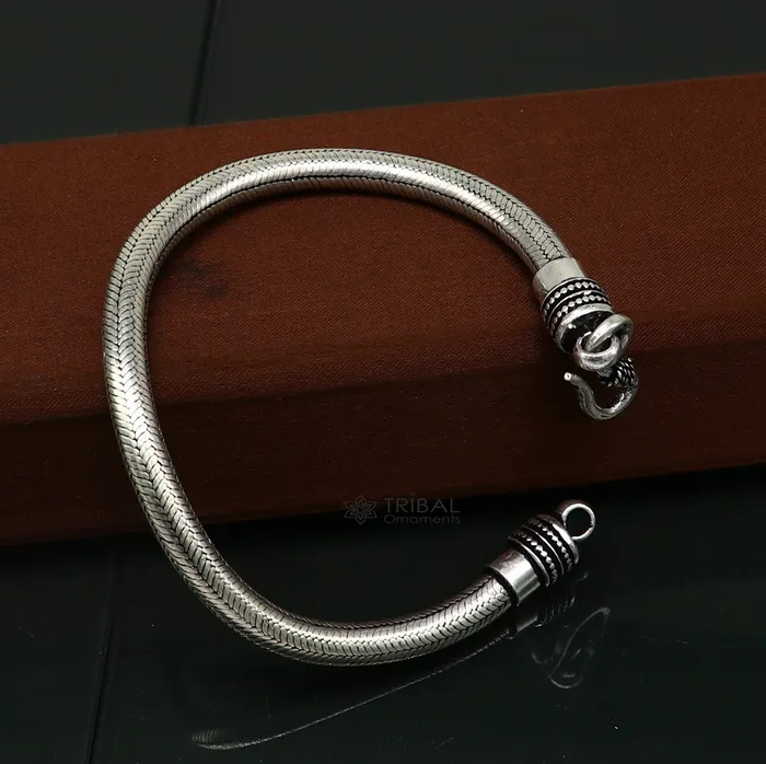 6MM Solid 925 sterling silver handmade amazing snake chain flexible unisex bracelet jewelry elegant custom wrist belt bracelet india sbr680 TRIBAL ORNAMENTS Bracelets