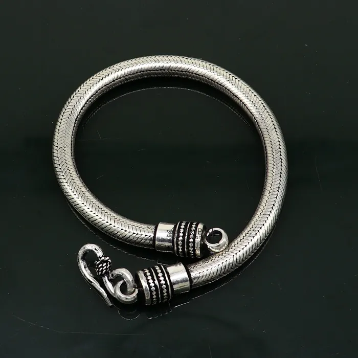 6MM Solid 925 sterling silver handmade amazing snake chain flexible unisex bracelet jewelry elegant custom wrist belt bracelet india sbr680 TRIBAL ORNAMENTS Bracelets