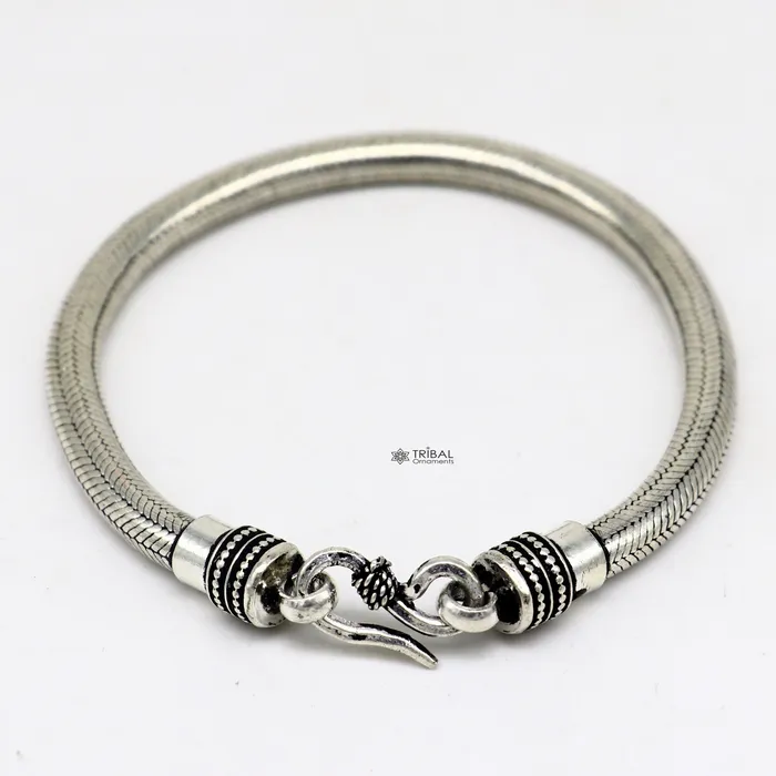 6MM Solid 925 sterling silver handmade amazing snake chain flexible unisex bracelet jewelry elegant custom wrist belt bracelet india sbr680 TRIBAL ORNAMENTS Bracelets