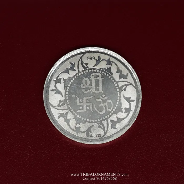 925 Silver Purity Ganesha Lakshmi Saraswati 100 Gram Coin for diwali TRIBAL ORNAMENTS Necklaces 925 Silver Purity Ganesha Lakshmi Saraswati 100 Gram Coin for diwali TRIBAL ORNAMENTS Necklaces
