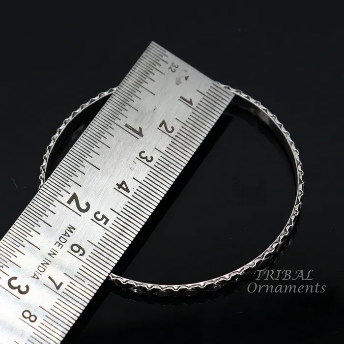 925 sterling customized style work designer bangle bracelet pure silver gifting jewelry brides made bangles ba158 TRIBAL ORNAMENTS Bracelets