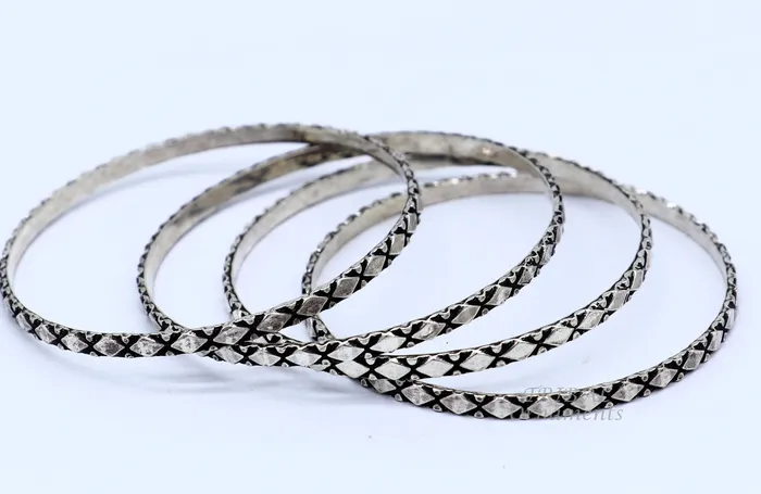 925 sterling customized style work designer bangle bracelet pure silver gifting jewelry brides made bangles ba158 TRIBAL ORNAMENTS Bracelets