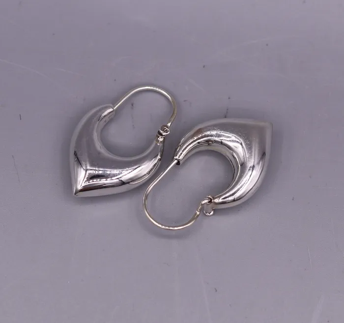 925 sterling pure silver handmade vintage customized design fabulous unisex hoops earrings kundal ethnic bali tribal jewelry india s585 TRIBAL ORNAMENTS Earrings