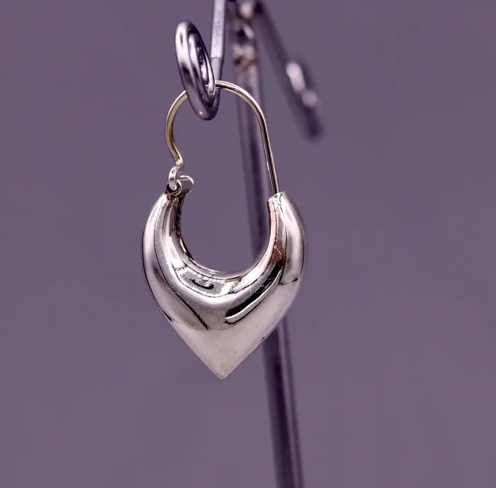 925 sterling pure silver handmade vintage customized design fabulous unisex hoops earrings kundal ethnic bali tribal jewelry india s585 TRIBAL ORNAMENTS Earrings