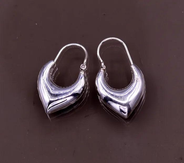 925 sterling pure silver handmade vintage customized design fabulous unisex hoops earrings kundal ethnic bali tribal jewelry india s585 TRIBAL ORNAMENTS Earrings