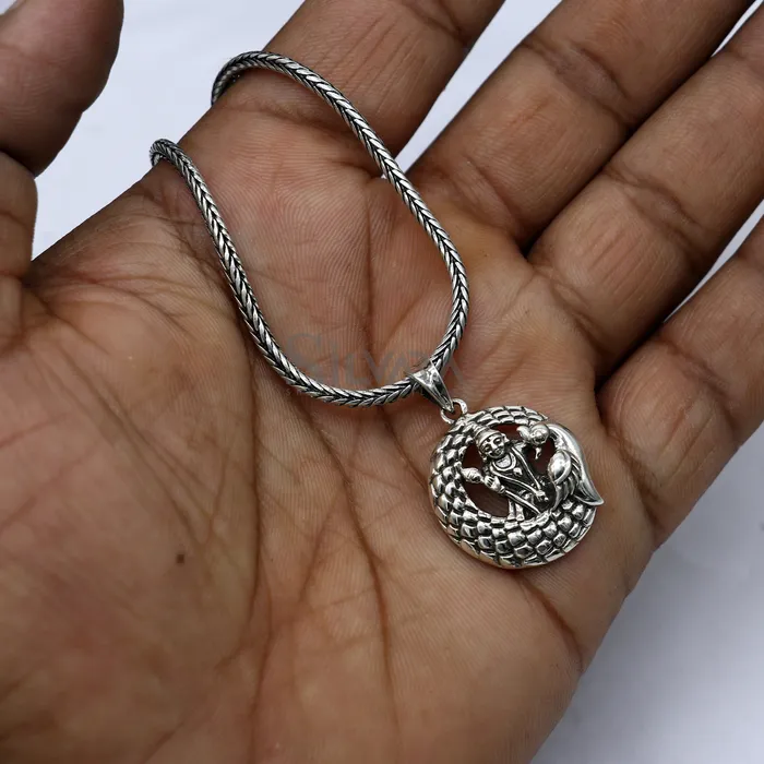 925 sterling silver Divine lord murugan KARTHIKEYA pendant excellent vintage designer silver handmade elegant pendant jewelry NSP683 TRIBAL ORNAMENTS Necklaces