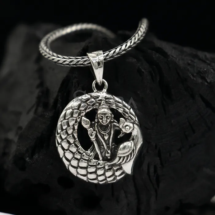 925 sterling silver Divine lord murugan KARTHIKEYA pendant excellent vintage designer silver handmade elegant pendant jewelry NSP683 TRIBAL ORNAMENTS Necklaces