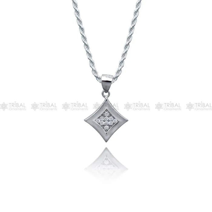 925 Sterling silver Fashionable diamond cubic zirconia stone pendant set nsp971 TRIBAL ORNAMENTS Necklaces 925 Sterling silver Fashionable diamond cubic zirconia stone pendant set nsp971 TRIBAL ORNAMENTS Necklaces
