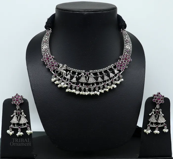 925 sterling silver handcrafted vintage design Groom with musician band ethnic charm necklace choker tribal belly dance jewelry set279 TRIBAL ORNAMENTS Necklaces 925 sterling silver handcrafted vintage design Groom with musician band ethnic charm necklace choker tribal belly dance jewelry set279 TRIBAL ORNAMENTS Necklaces