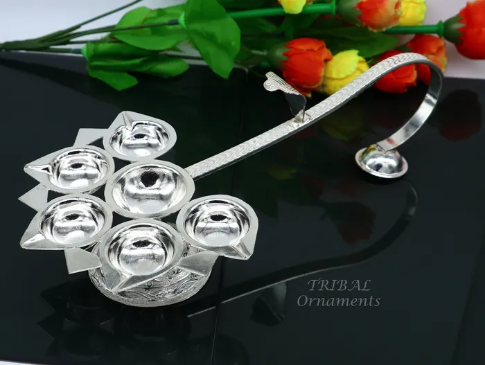 925 Sterling silver handmade amazing design home temple Arti lamp amazing handcrafting work home Temple oil lamp aarti diwali puja SU831 TRIBAL ORNAMENTS Rings 925 Sterling silver handmade amazing design home temple Arti lamp amazing handcrafting work home Temple oil lamp aarti diwali puja SU831 TRIBAL ORNAMENTS Rings
