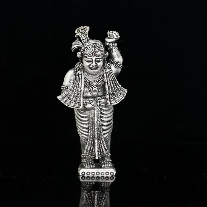 925 Sterling silver handmade design divine Idol Krishna Govardhan statue figurine puja articles decorative gift diwali puja art693 TRIBAL ORNAMENTS Necklaces 925 Sterling silver handmade design divine Idol Krishna Govardhan statue figurine puja articles decorative gift diwali puja art693 TRIBAL ORNAMENTS Necklaces