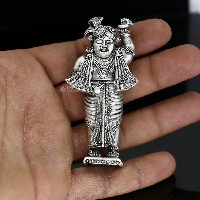 925 Sterling silver handmade design divine Idol Krishna Govardhan statue figurine puja articles decorative gift diwali puja art693 TRIBAL ORNAMENTS Necklaces 925 Sterling silver handmade design divine Idol Krishna Govardhan statue figurine puja articles decorative gift diwali puja art693 TRIBAL ORNAMENTS Necklaces