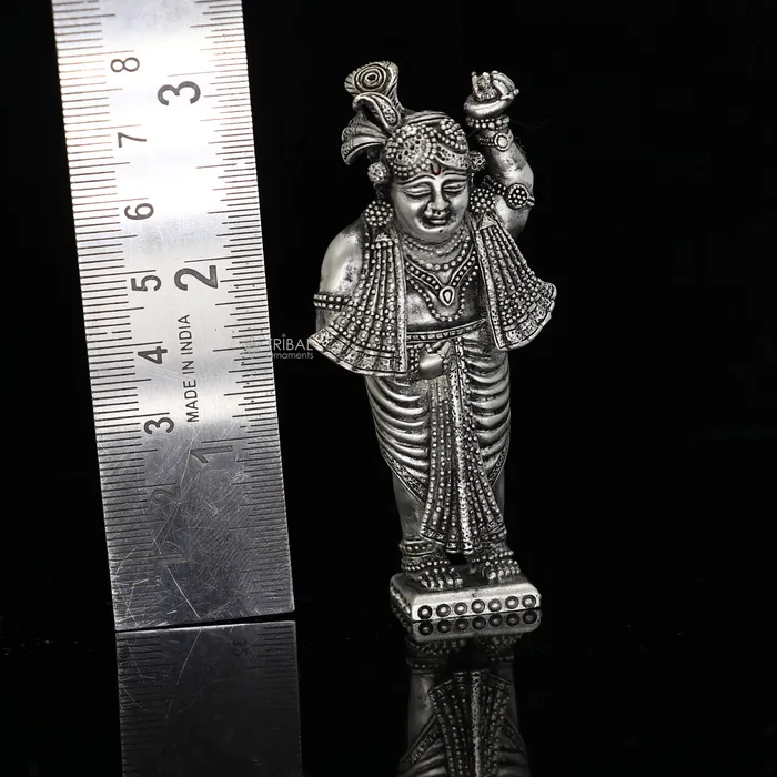 925 Sterling silver handmade design divine Idol Krishna Govardhan statue figurine puja articles decorative gift diwali puja art693 TRIBAL ORNAMENTS Necklaces 925 Sterling silver handmade design divine Idol Krishna Govardhan statue figurine puja articles decorative gift diwali puja art693 TRIBAL ORNAMENTS Necklaces