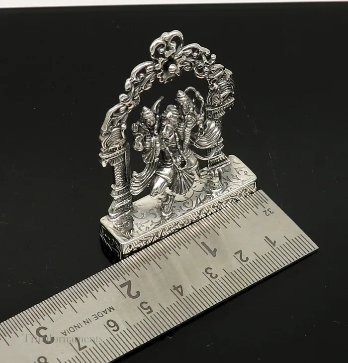 925 sterling silver handmade Divine Hindu god Hanuman with Rama and Laxman blessing Statue amazing Divine figurine puja article art174 TRIBAL ORNAMENTS Necklaces
