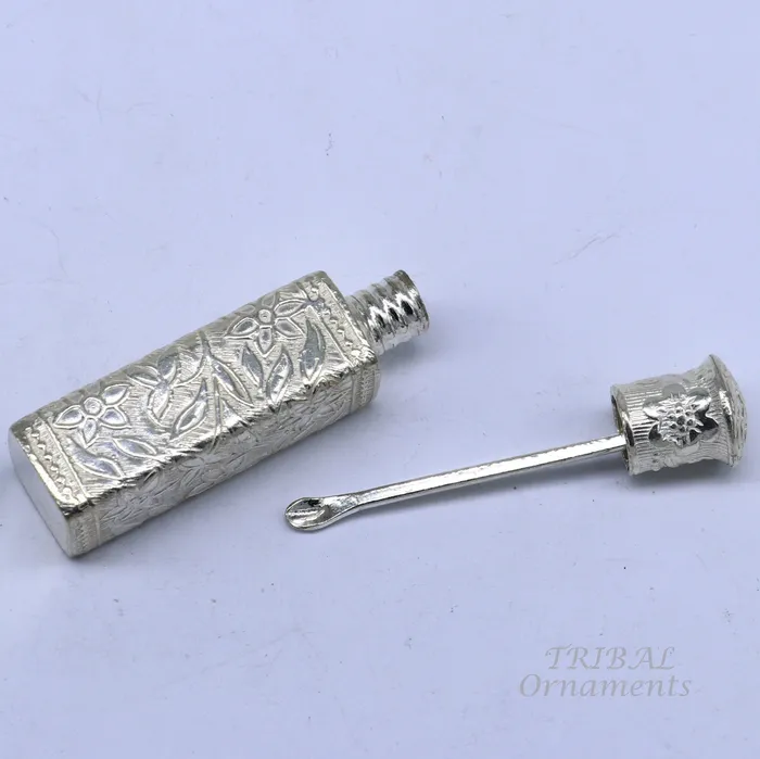 925 sterling silver handmade fabulous floral work trinket box container box sindurkumkum box Vermilion brides art stb375 TRIBAL ORNAMENTS Rings