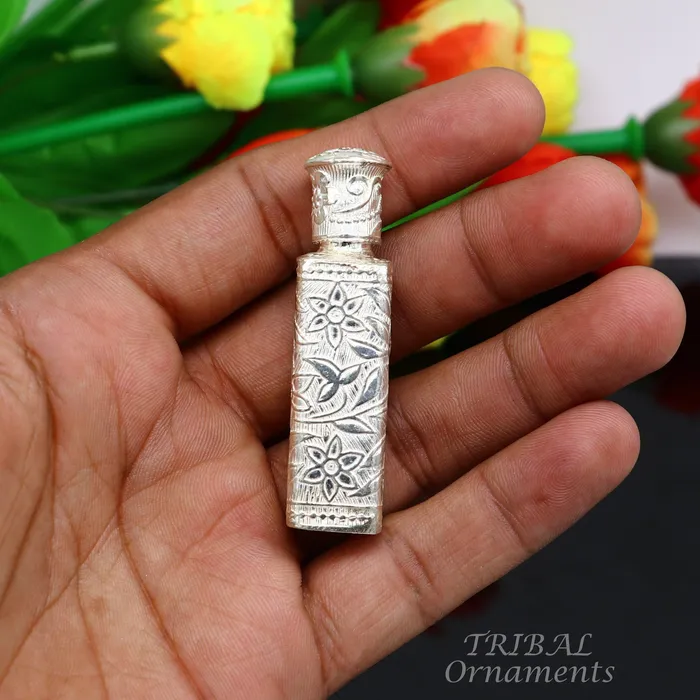 925 sterling silver handmade fabulous floral work trinket box container box sindurkumkum box Vermilion brides art stb375 TRIBAL ORNAMENTS Rings