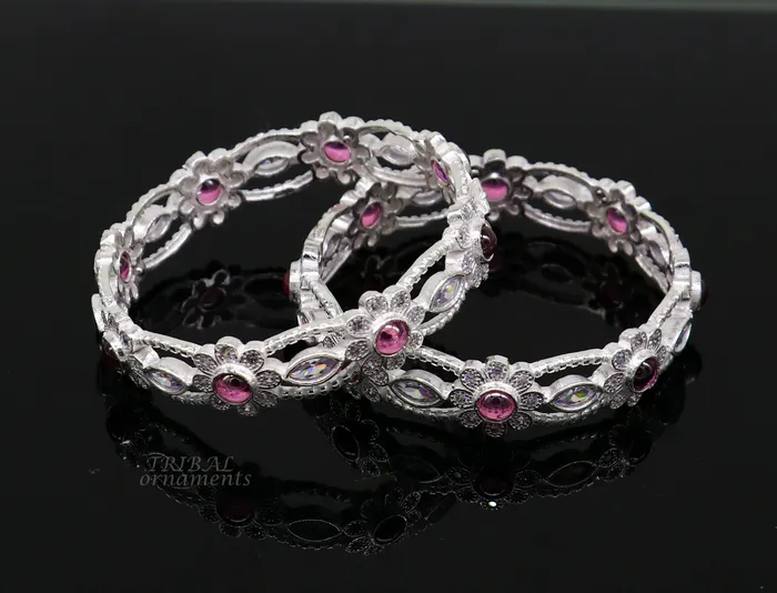 925 sterling silver handmade gorgeous multicolor stone stylish bangle excellent brides Wedding tribal personalized jewelry ba169 TRIBAL ORNAMENTS Bracelets