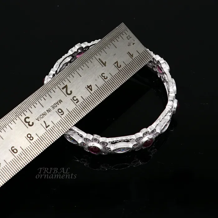 925 sterling silver handmade gorgeous multicolor stone stylish bangle excellent brides Wedding tribal personalized jewelry ba169 TRIBAL ORNAMENTS Bracelets