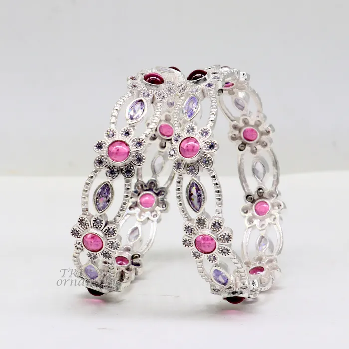 925 sterling silver handmade gorgeous multicolor stone stylish bangle excellent brides Wedding tribal personalized jewelry ba169 TRIBAL ORNAMENTS Bracelets