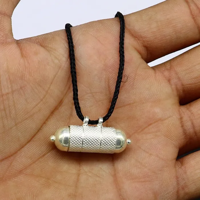 925 sterling silver handmade gorgeous round shape handmade amulet box pendant mantra box silver tabiz box tribal jewelry ssp680 TRIBAL ORNAMENTS Necklaces
