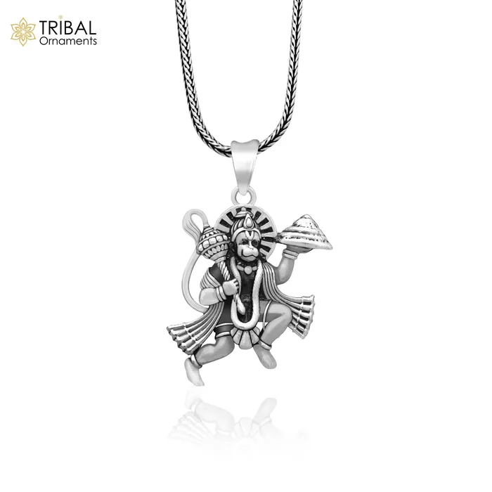 925 sterling silver handmade Hindu idol God Lord hanuman flying pendant amazing divine lord bajarangbali pendant gifting jewelry NSP814 TRIBAL ORNAMENTS Necklaces 925 sterling silver handmade Hindu idol God Lord hanuman flying pendant amazing divine lord bajarangbali pendant gifting jewelry NSP814 TRIBAL ORNAMENTS Necklaces