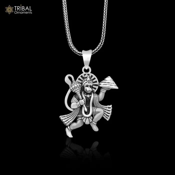925 sterling silver handmade Hindu idol God Lord hanuman flying pendant amazing divine lord bajarangbali pendant gifting jewelry NSP814 TRIBAL ORNAMENTS Necklaces 925 sterling silver handmade Hindu idol God Lord hanuman flying pendant amazing divine lord bajarangbali pendant gifting jewelry NSP814 TRIBAL ORNAMENTS Necklaces