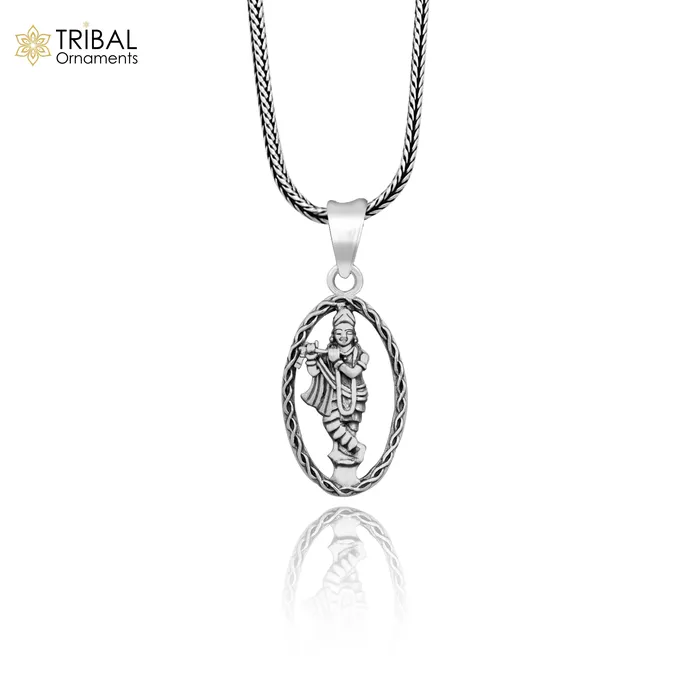 925 sterling silver handmade Hindu idol krishna pendant amazing stylish unisex pendant locket personalized jewelry tribal jewelry ssp446 TRIBAL ORNAMENTS Necklaces 925 sterling silver handmade Hindu idol krishna pendant amazing stylish unisex pendant locket personalized jewelry tribal jewelry ssp446 TRIBAL ORNAMENTS Necklaces